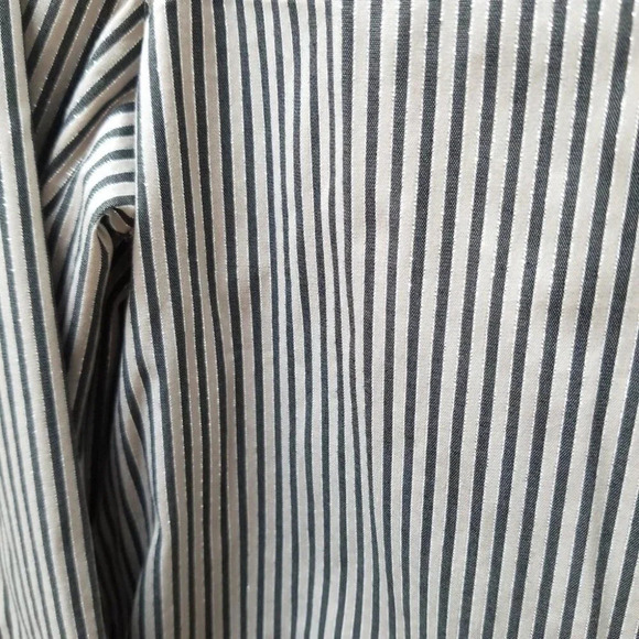 Lafayette  148 Grey Silver Striped Fitted Button Up Shirt 0 - Picture 8 of 8